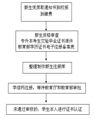 函授新生学籍注册流程图