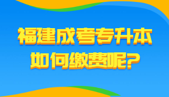 福建成考专升本如何缴费