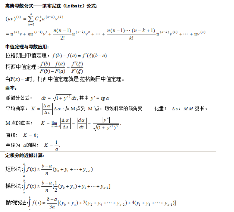 福建成考数学公式