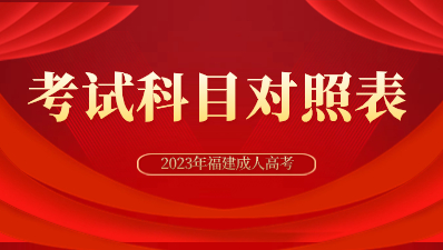 2023年福建成考专升本招生专业与统一考试科目对照表